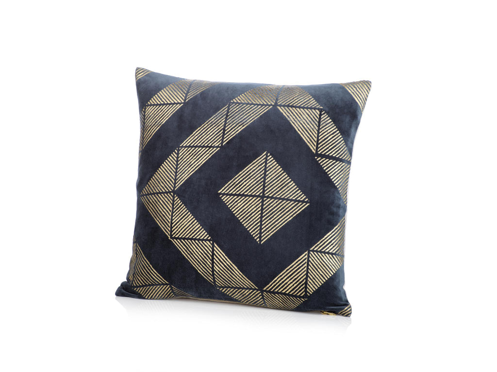 Zodax Chantel Midnight Blue Cotton Throw Pillow