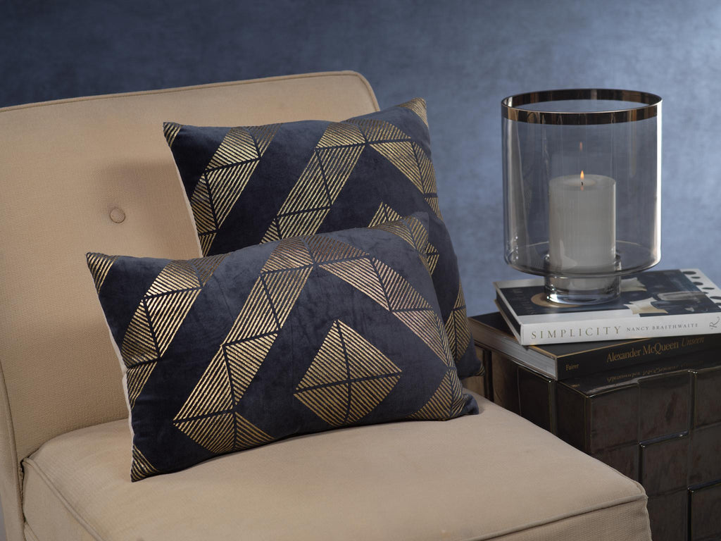 Zodax Chantel Midnight Blue Cotton Throw Pillow