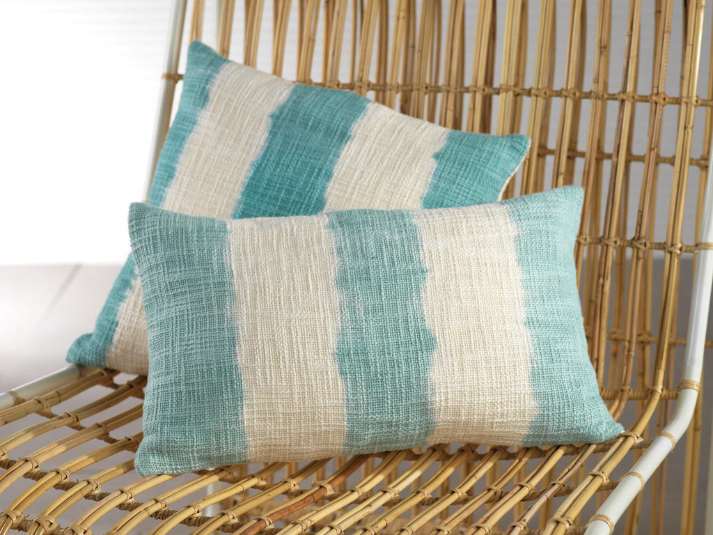 Zodax 18" x 18" Naxos Tie Dye Blue Stripe Cotton Throw Pillow