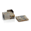 Zodax Taupe, Brown Corfu 4-Piece Set Agate Coasters On Metal Tray