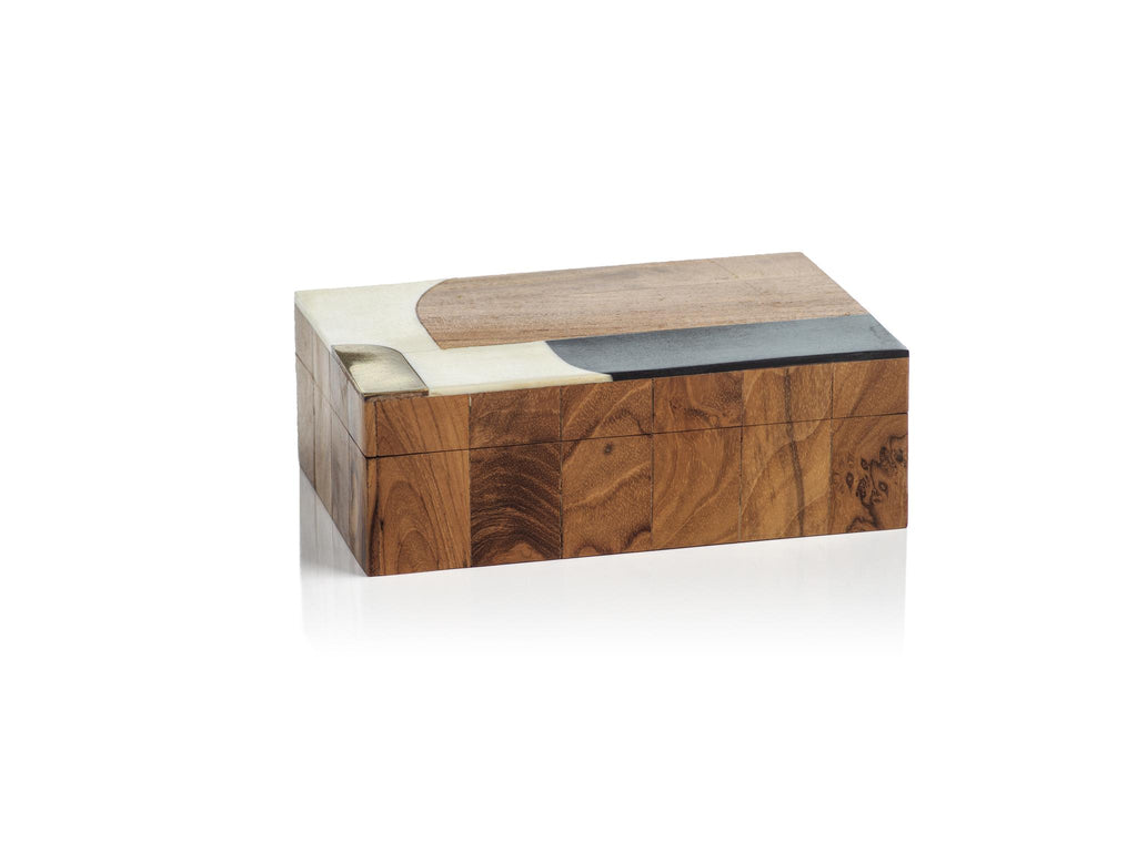 Zodax Kano Abstract Inlaid Mango and Sheesham Wood Decorative Box