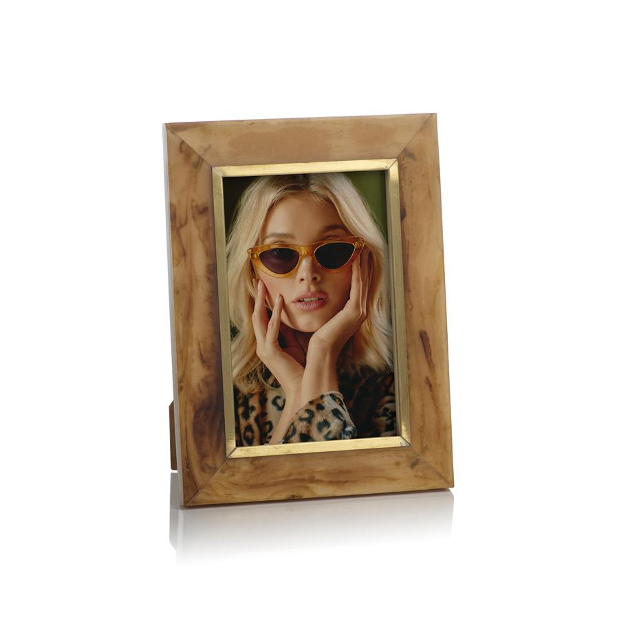 Zodax Horn Design Inlaid Photo Frame w/ Brass Accent