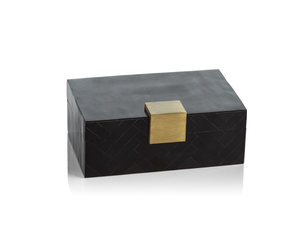 Zodax Sotavento Resin Chevron Inlaid Decorative Box