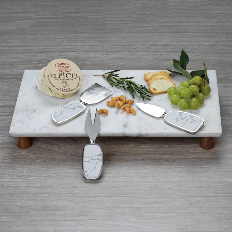 Zodax Aversa Marble Footed Cheese Tray