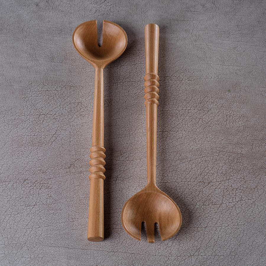 Zodax Kamran All Wood Salad Server Set