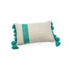 Zodax Turquoise Positano Embroidered Throw Pillow With Tassels, 12