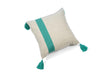 Zodax Turquoise Positano Embroidered Throw Pillow With Tassels, 18