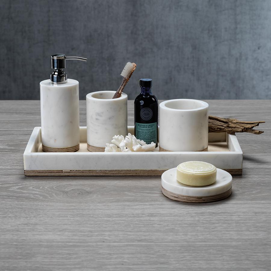 Zodax Verdi Marble & Balsa Wood Vanity Tray