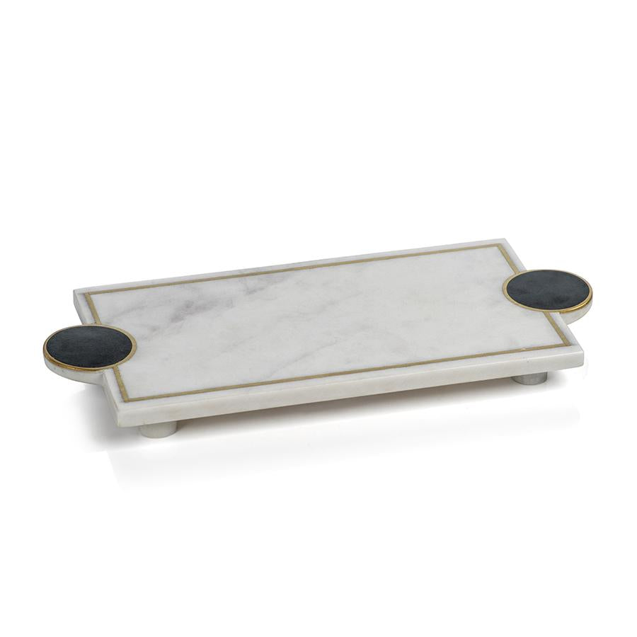 Zodax Karmello Stone & Marble Footed Tray