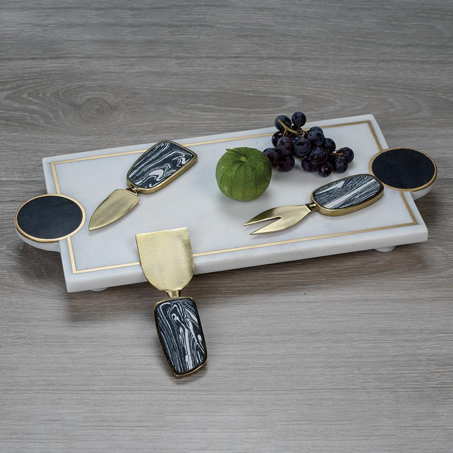 Zodax Karmello Stone & Marble Footed Tray