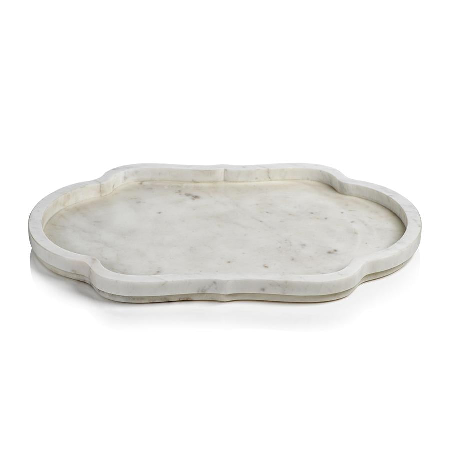 Zodax L Primo White Marble Decorative Tray