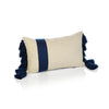 Zodax Dark Blue Positano Embroidered Throw Pillow With Tassels, 12