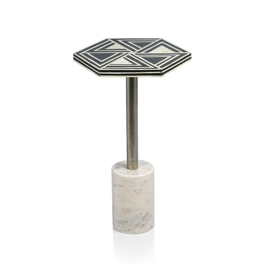 Zodax Sakan Hexagon Cocktail Table with Marble Base