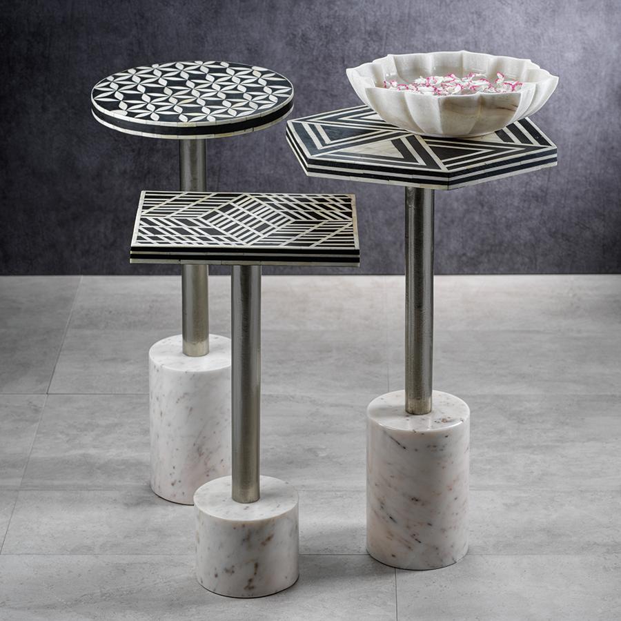 Zodax Sakan Hexagon Cocktail Table with Marble Base