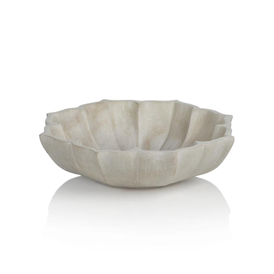 Zodax Lotus 11.75" Diameter Marble Decorative Bowl