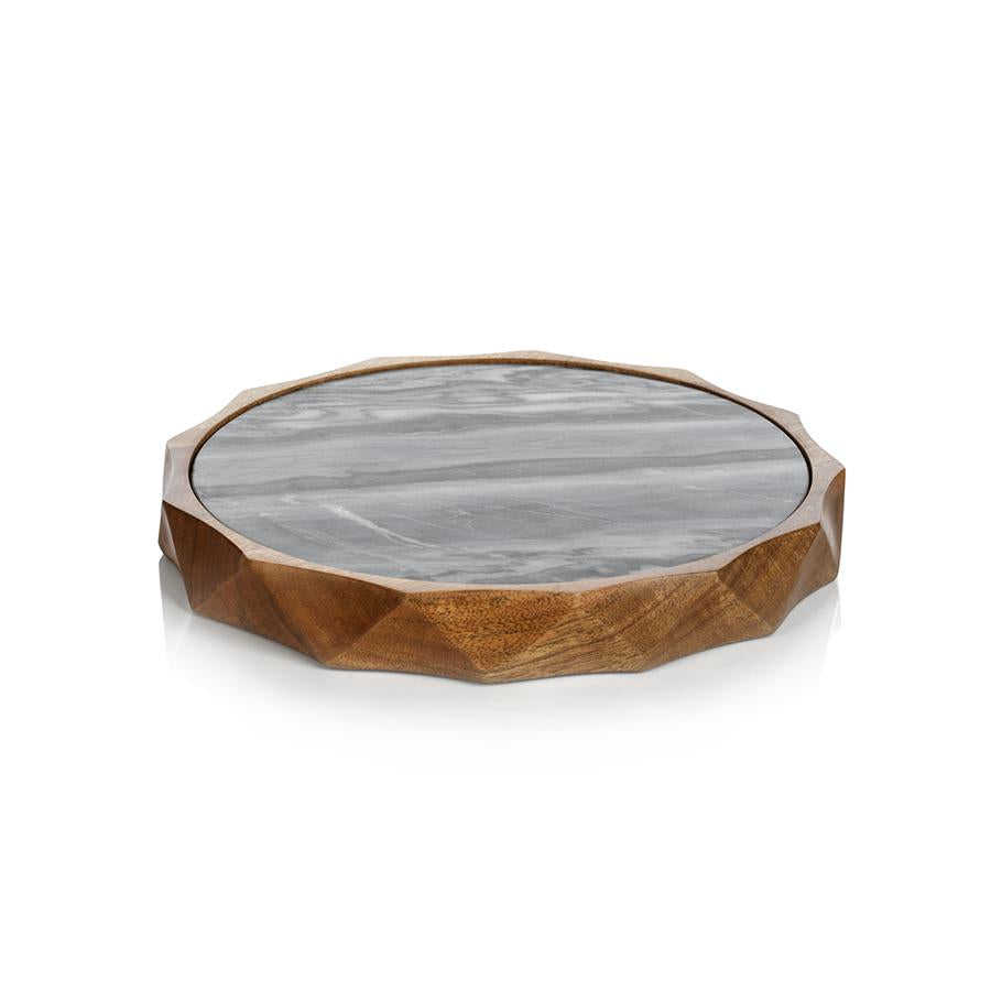 Zodax Tiziano Wood & Gray Marble Serving Board