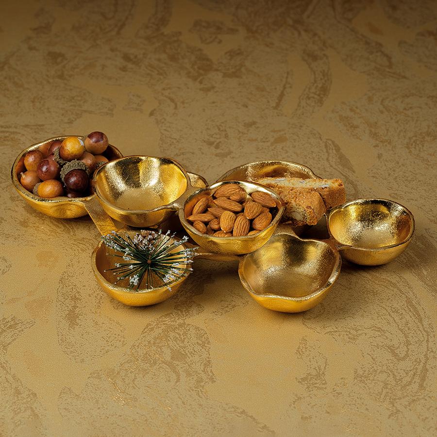 Zodax Ohanna Cluster of 8 Serving Bowls- Gold