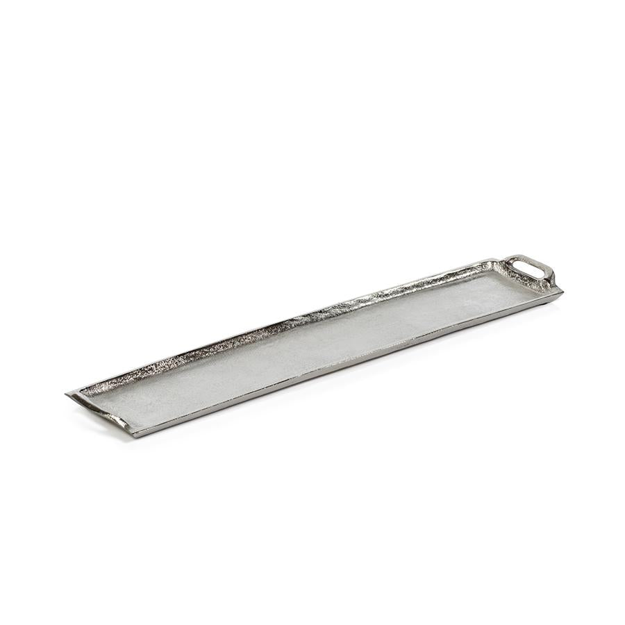 Zodax Silver Nickel 26" Khanya Rectangular Aluminum Tray