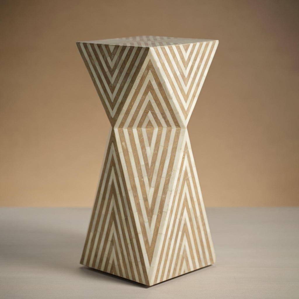 Zodax Bron 23" Tall Bone Inlay Side / Cocktail  Table