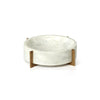 Zodax White Catania Marble Bowl On Metal Base