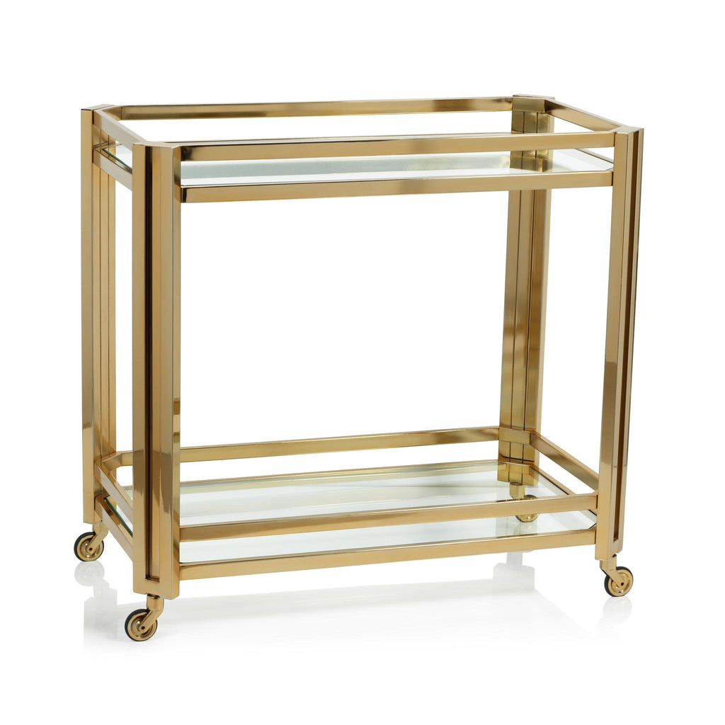 Zodax Randwick High Gloss Gold Bar Cart