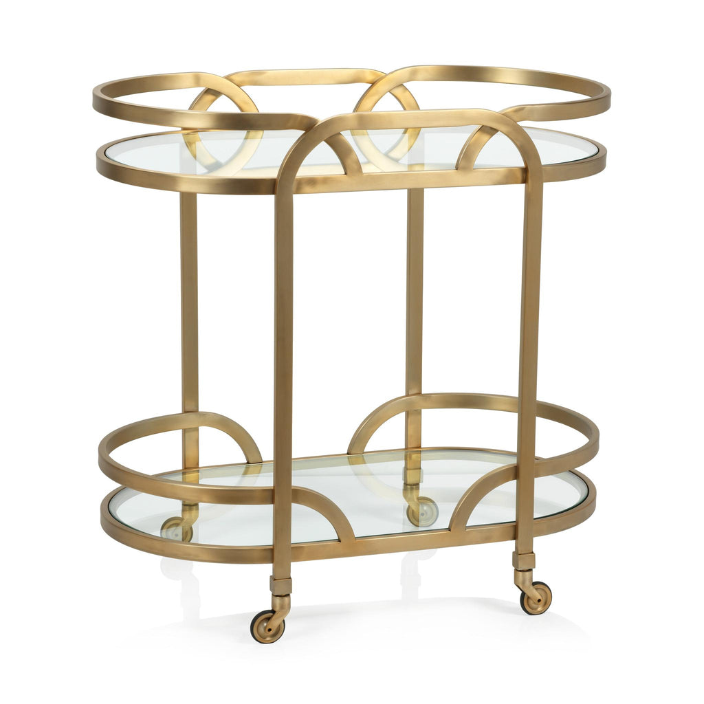 Zodax Lismore Matt Gold Bar Cart