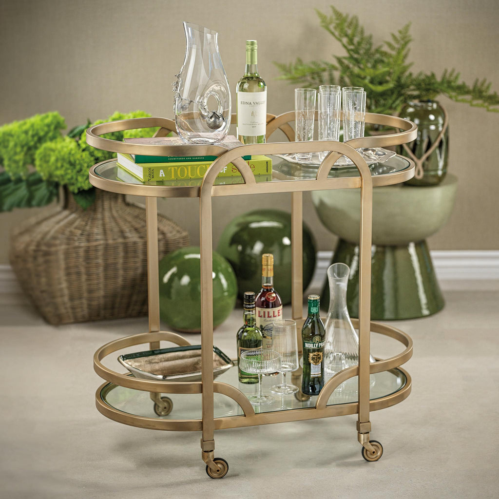 Zodax Lismore Matt Gold Bar Cart