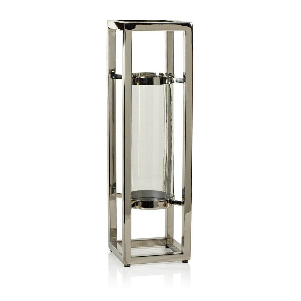 Zodax 24" Irvine Polished Steel Hurricane Candle Holder