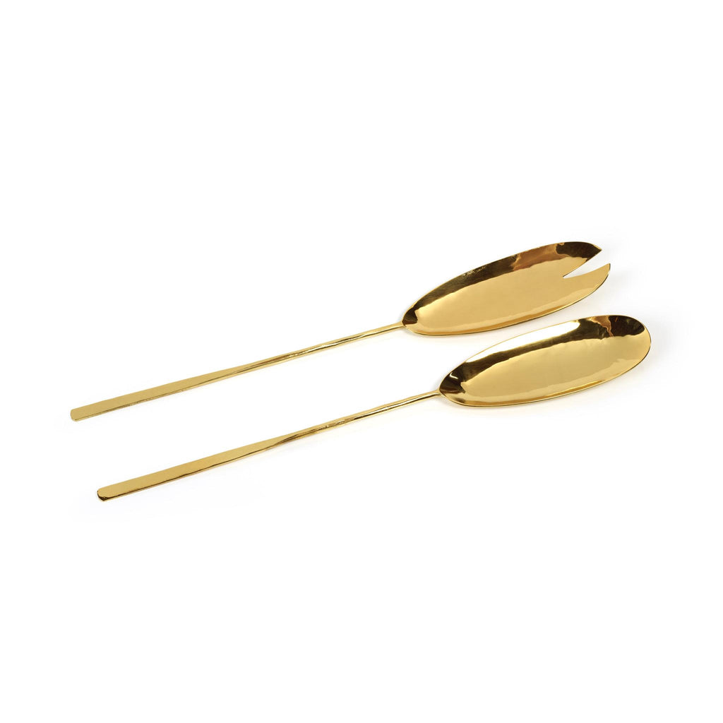 Zodax Parma Polished Gold Salad Server Set