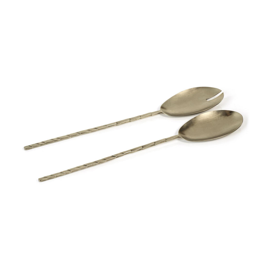 Zodax Benalla 2-Piece Twisted Hammered Metal Server Set