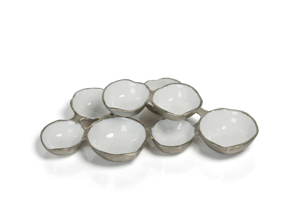 Zodax Nickel Small Cluster of 8 Round Serving Bowls