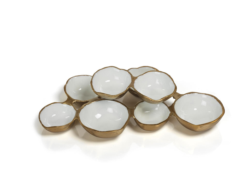 Zodax Gold Small Cluster of 8 Round Serving Bowls