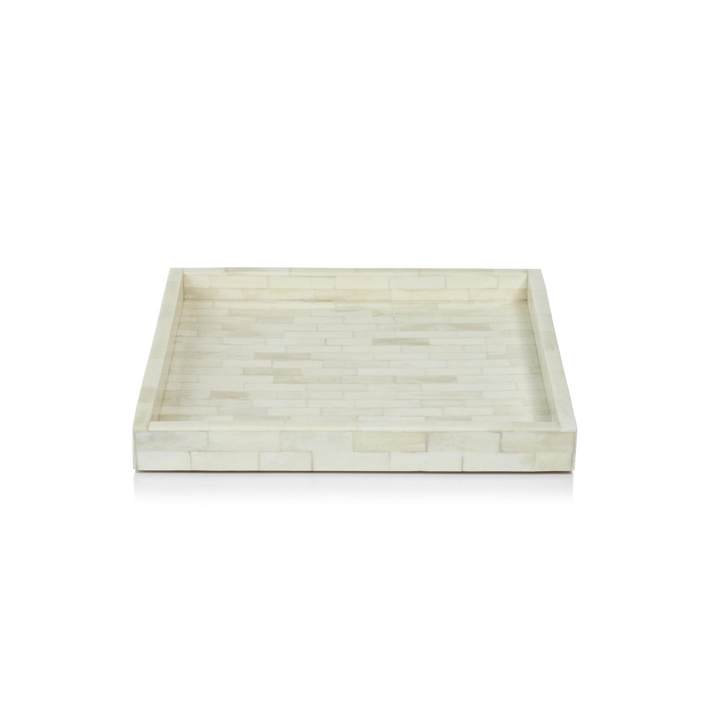 Zodax 12" x 12" Mahar Square Bone Inlay Tray