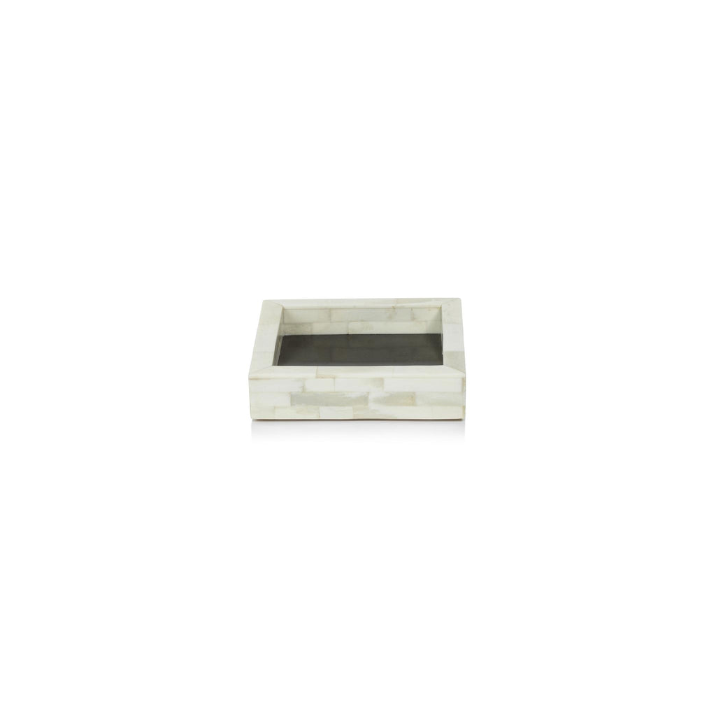 Zodax Mahar Square Bone w/ Black Inlay Tray