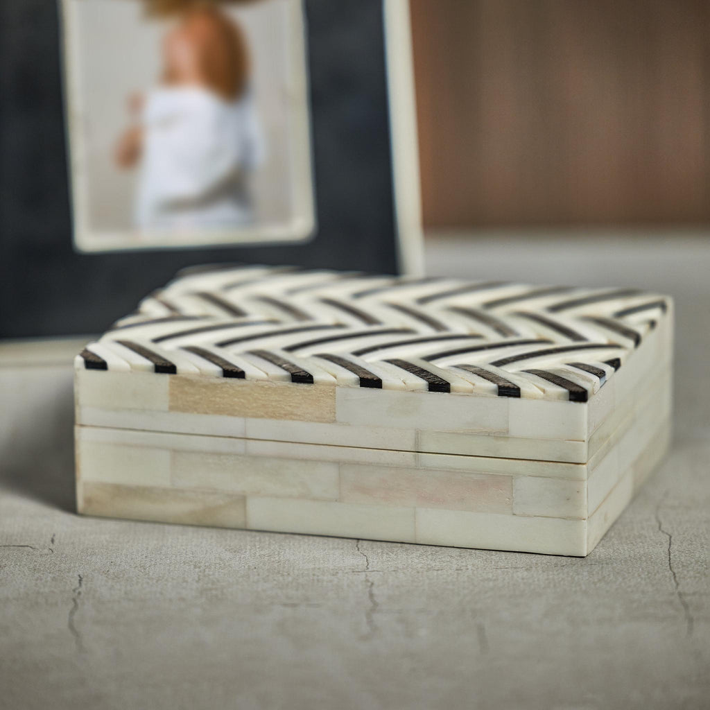 Zodax Tinsley Ivory Bone & Shagrin Decorative Box