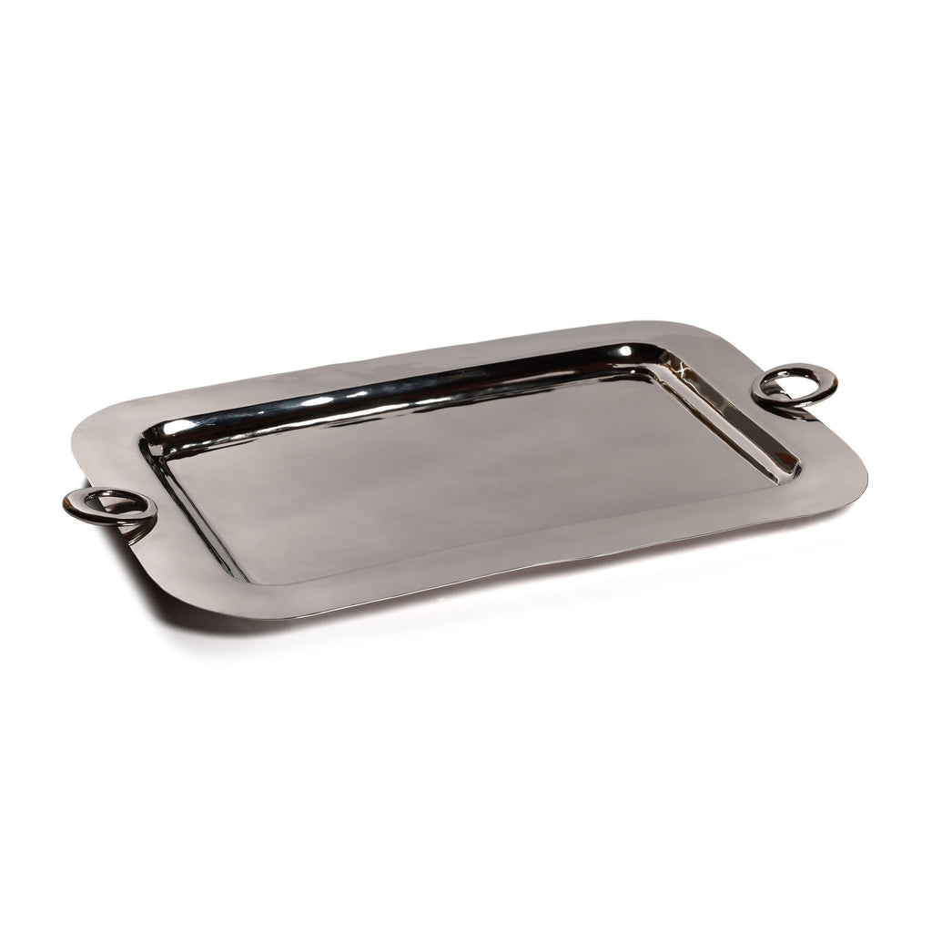 Zodax 26.75" x 16" Ollie Polished Brass Serving Tray