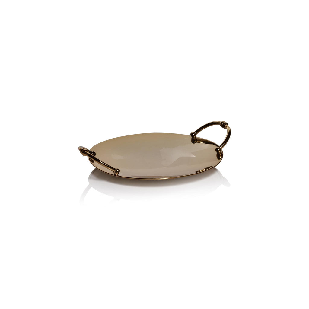 Zodax Round Azalea Stainless Steel Serving Tray