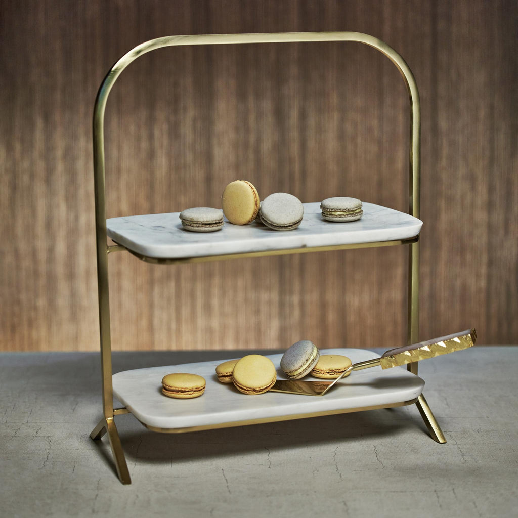 Zodax Hattie 2- Tier Marble Tray Stand