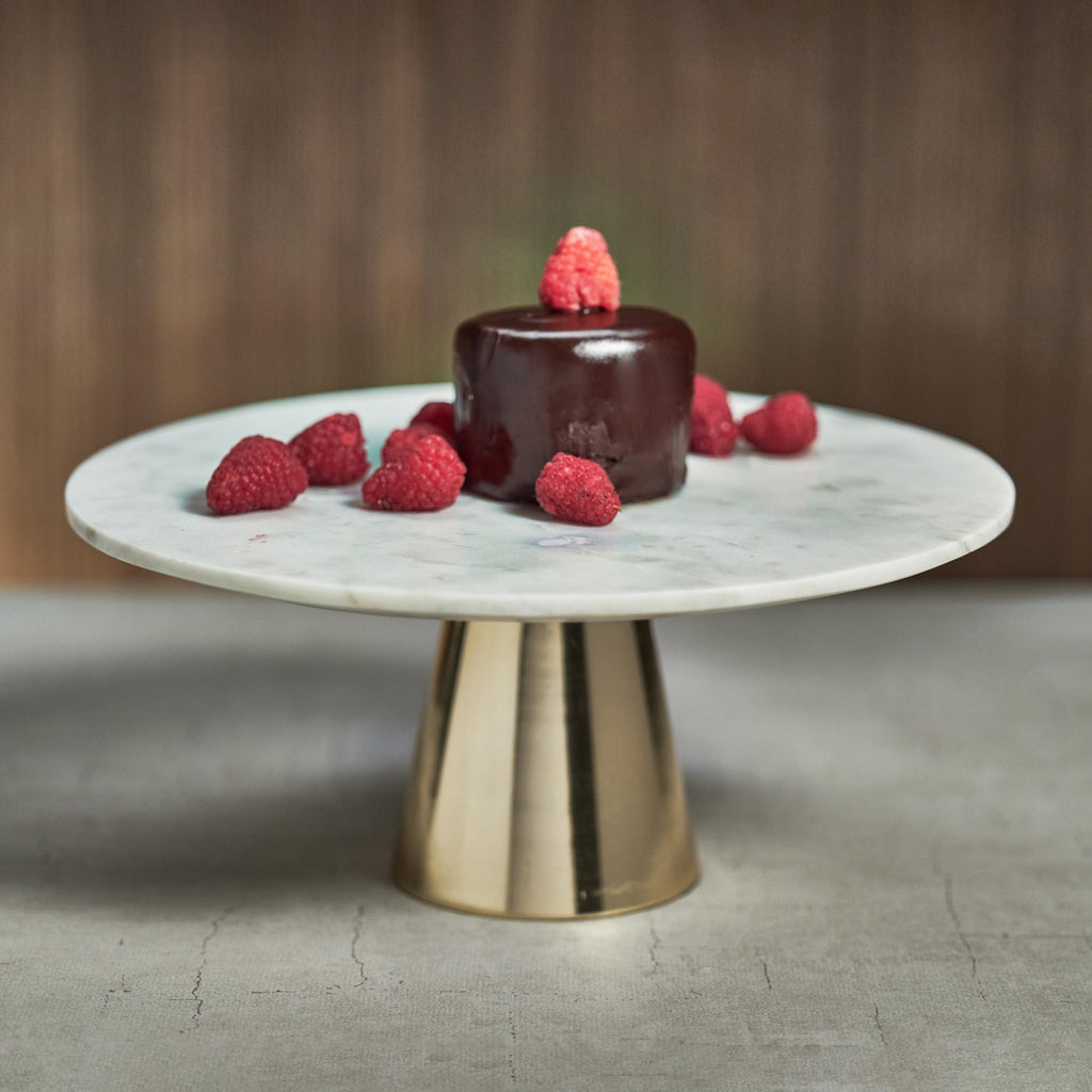 Zodax Ellie Marble Cake Stand on Metal Base