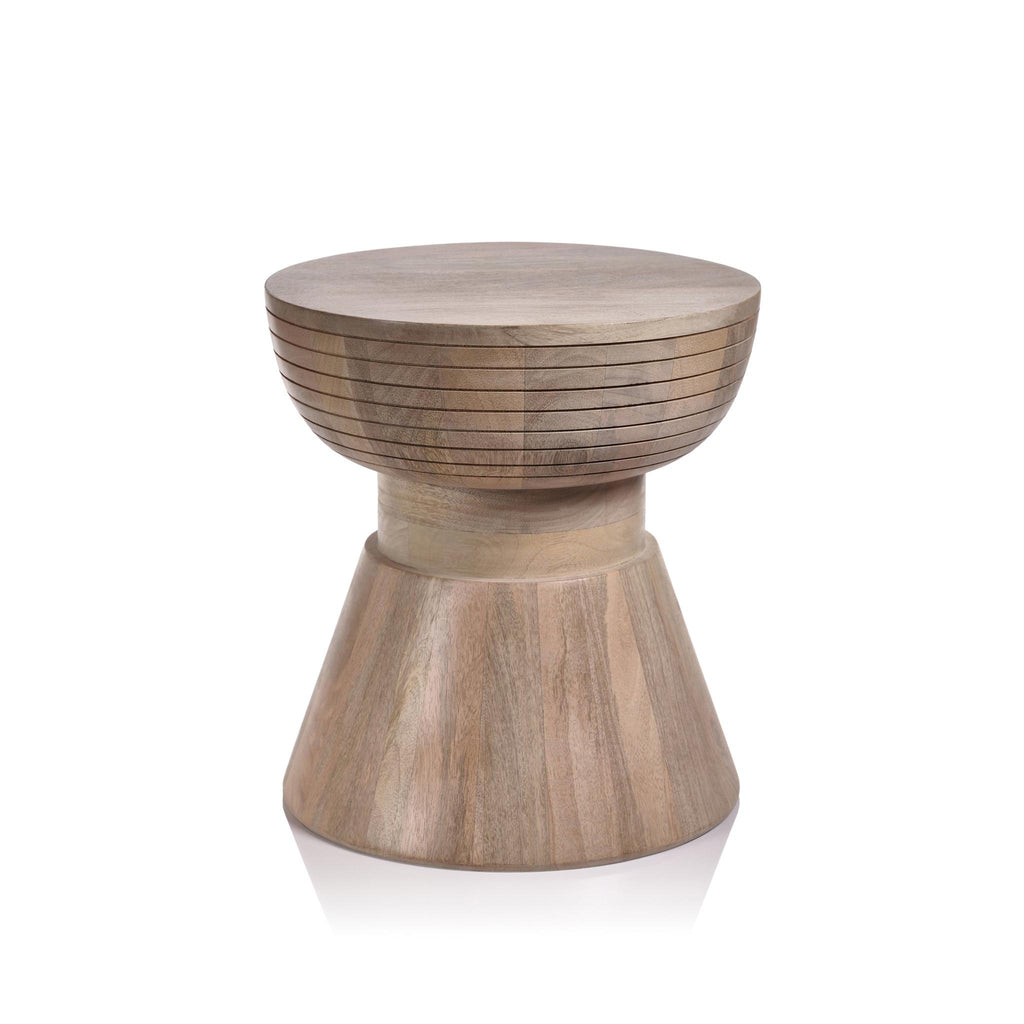 Zodax Astrid 17-Inch Tall Mango Wood Stool