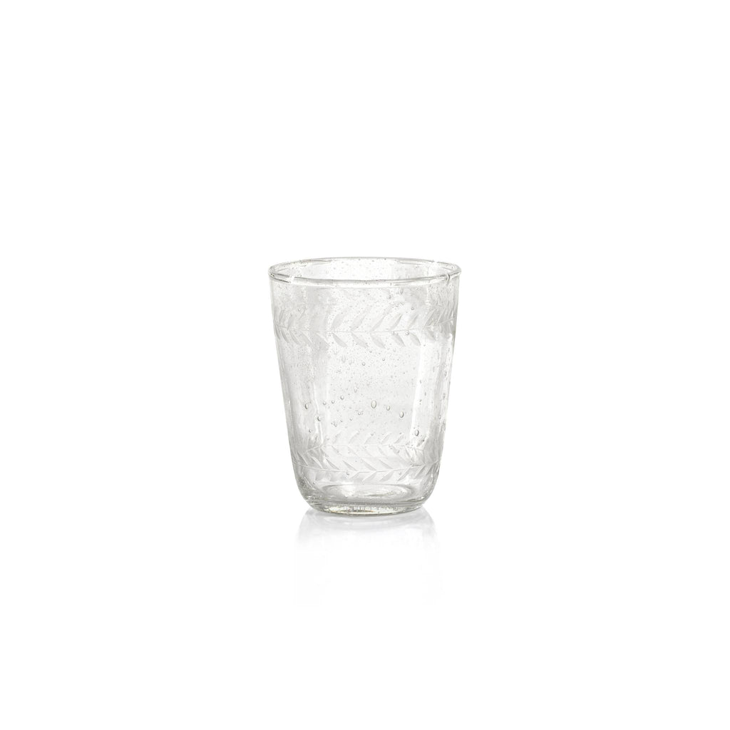 Zodax Colette Hand Made & Etched Double Old Fashioned Glasses, Set of 4