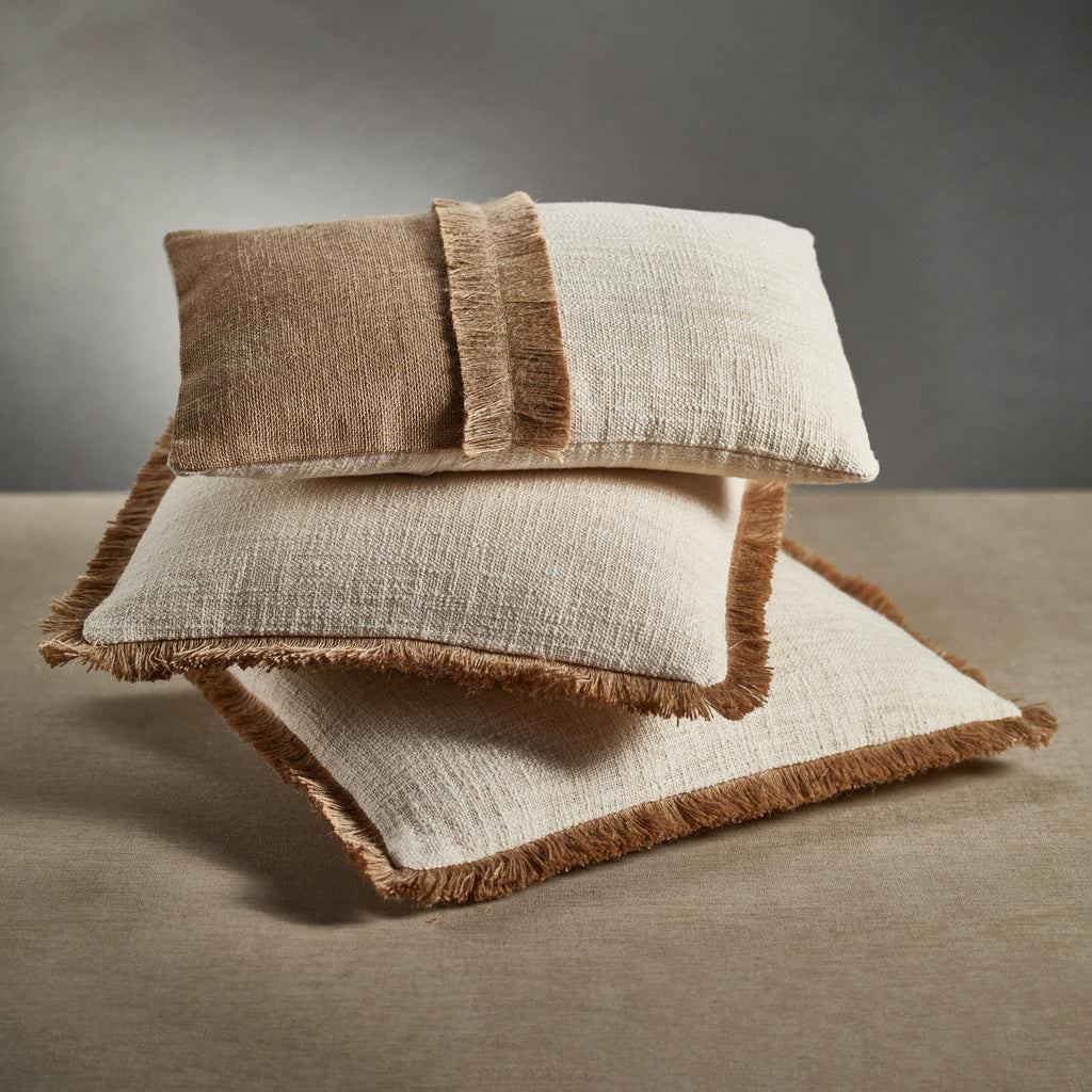 Zodax Amaranth 2-Tone Cotton and Jute Throw Pillows, Set of 2