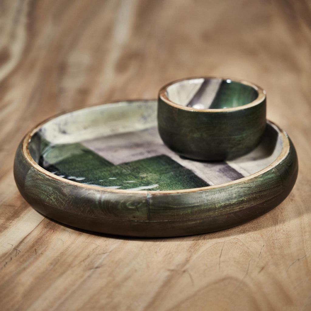 Zodax Aldari Round Mango Wood Platter