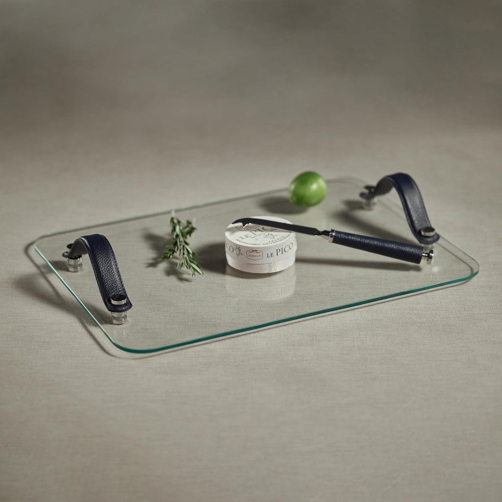 Zodax Lucena 18-Inch Long Glass Bar Tray