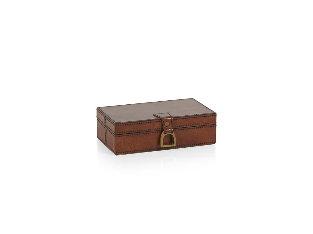 Zodax Small Chadwell Rectangular Leather Decorative Box