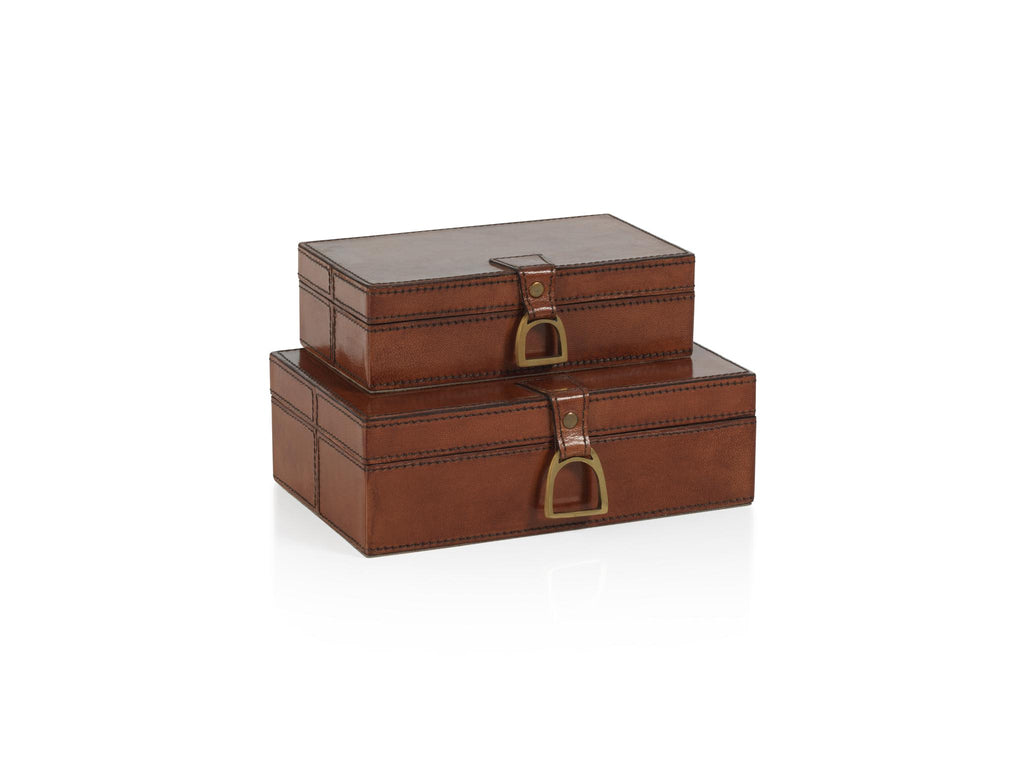 Zodax Small Chadwell Rectangular Leather Decorative Box