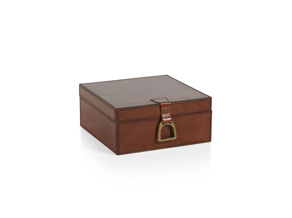 Zodax Small Chadwell Square Leather Decorative Box