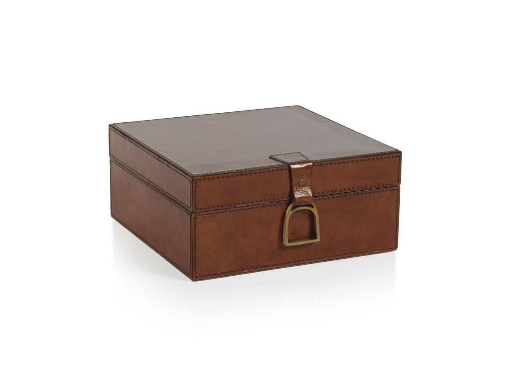 Zodax Large Chadwell Square Leather Decorative Box