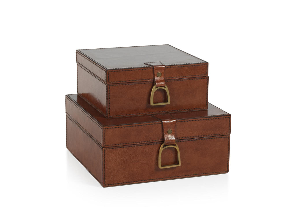 Zodax Large Chadwell Square Leather Decorative Box