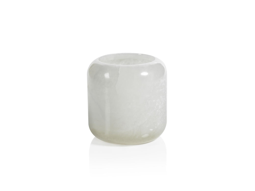 Zodax Medium Bennour Polished Alabaster Stone Candle Holder